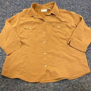 Apparenza Camel. Button Down Top sz. XL petite